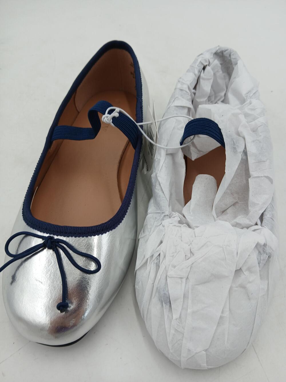 Old Navy Shoes Girls Size 13 Shiny Metallic Bow Mary Jane Ballet Flats Strap